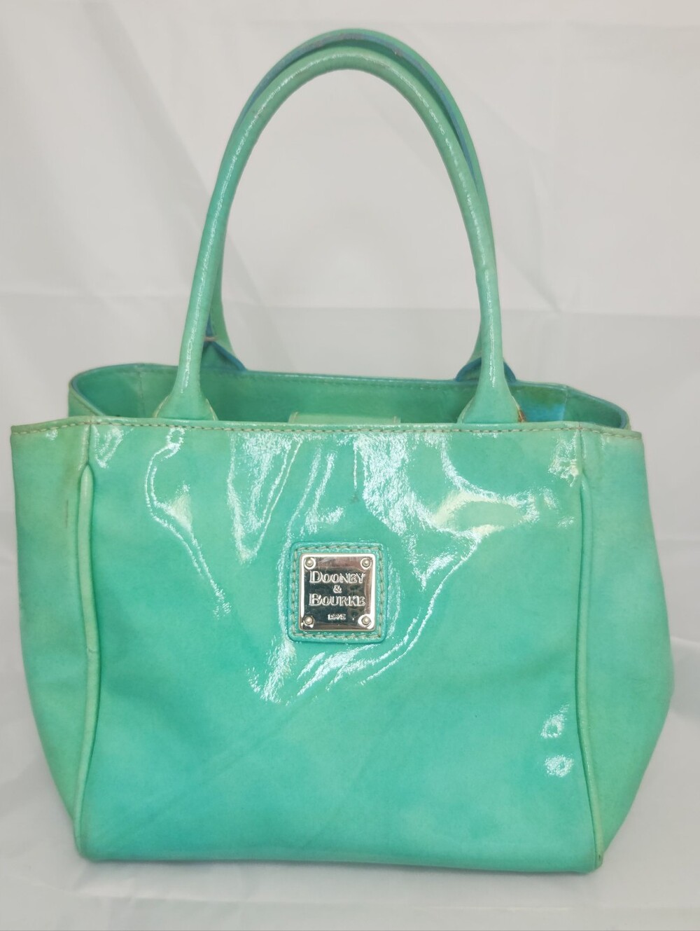 Dooney & Bourke Mint Green Patent Leather Tote Good SHAPE!!